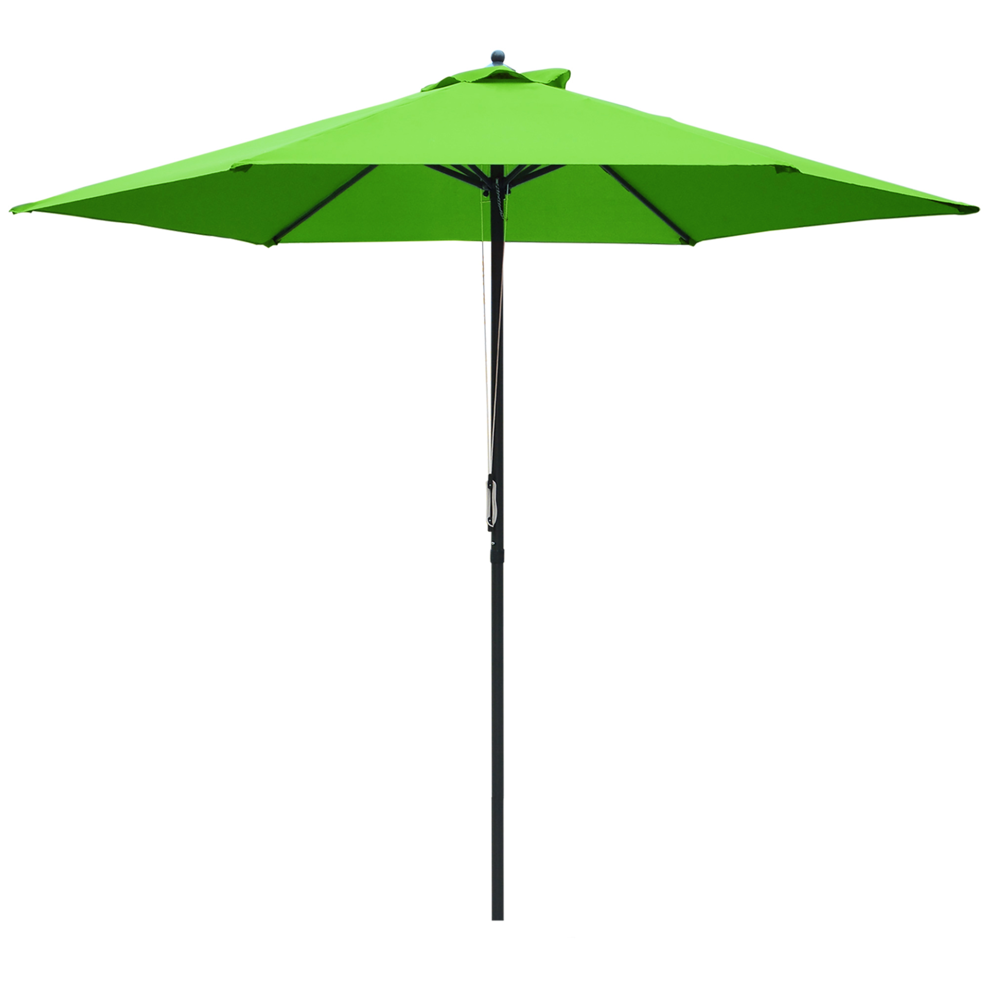 Outsunny 2.8m Patio Parasols Umbrellas Outdoor 6 Ribs Sunshade Canopy Manual Push Garden Backyard Furniture, Green