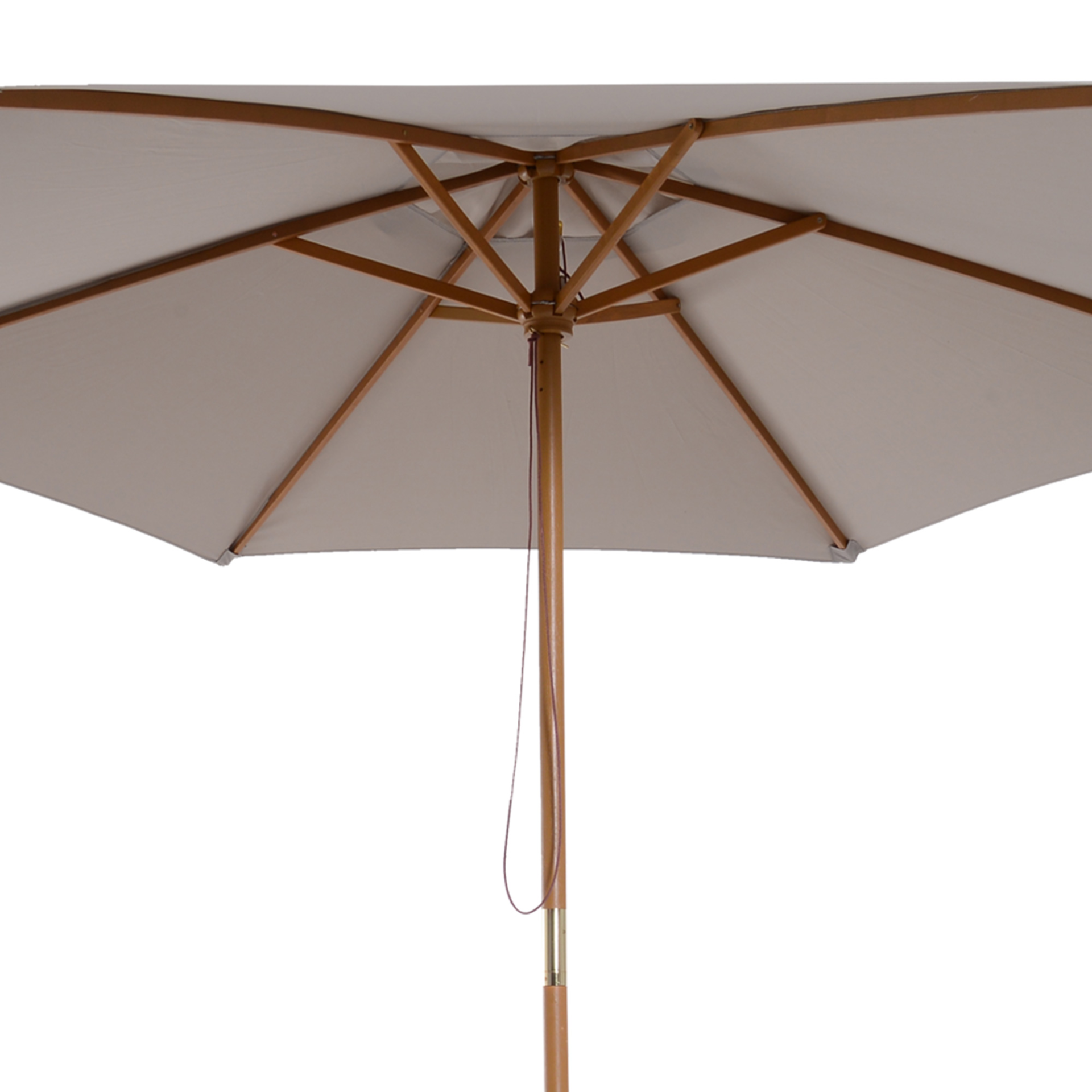 Outsunny 2.5m Wood Garden Parasol Sun Shade Patio Outdoor Wooden Umbrella Canopy Grey