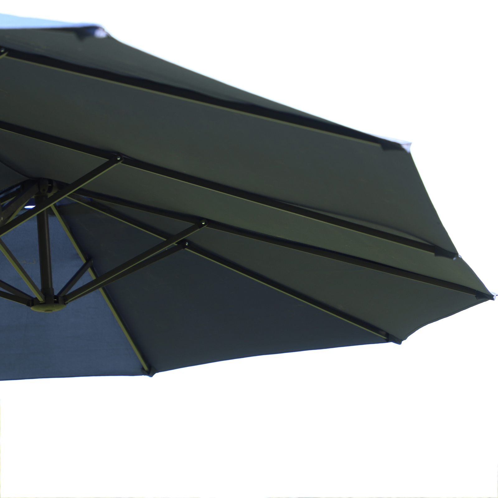 Outsunny 4.6m Garden Parasol Double-Sided Sun Umbrella Patio Market Shelter Canopy Shade Outdoor Blue - NO BASE