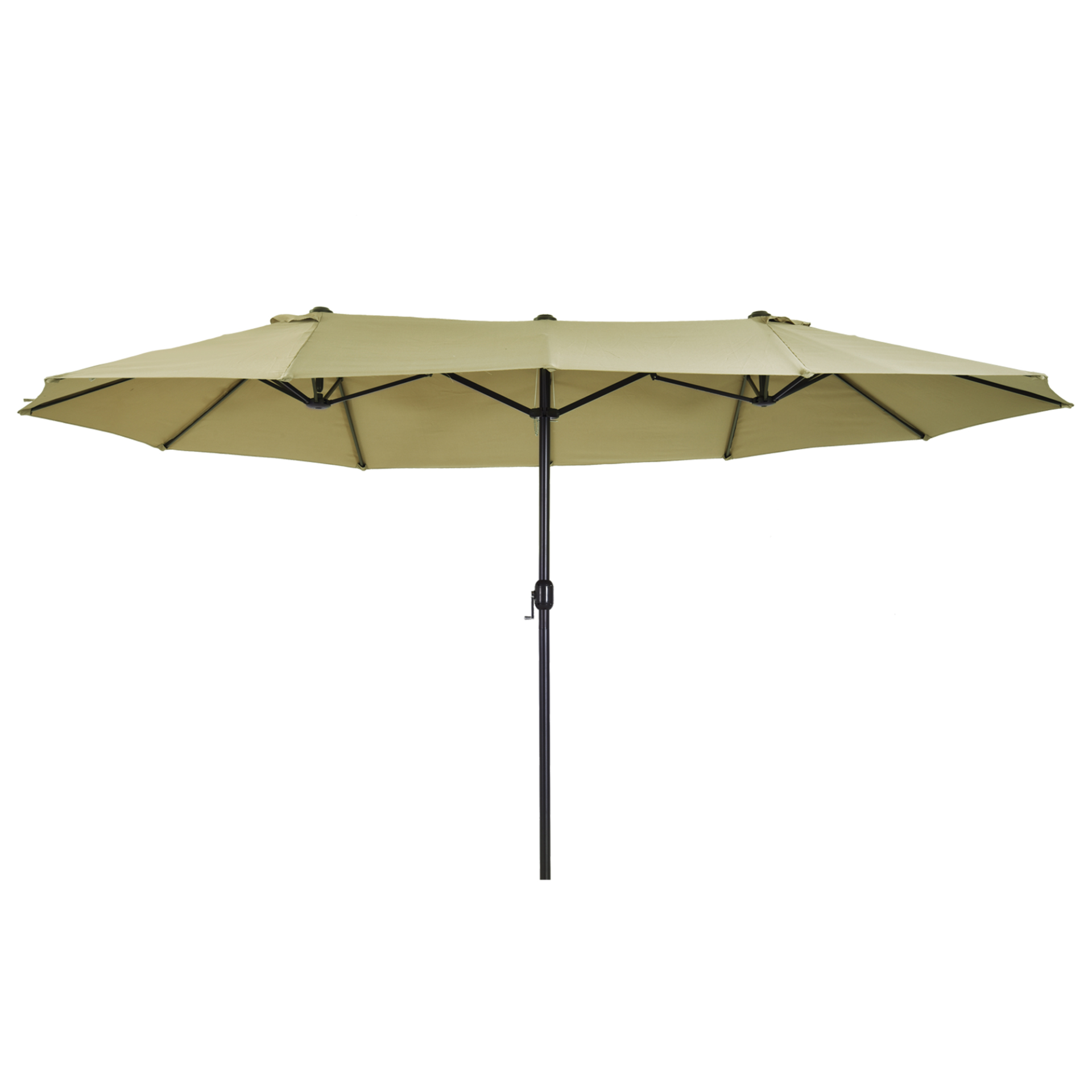 Outsunny 4.6m Garden Parasol Double-Sided Sun Umbrella Patio Market Shelter Canopy Shade Outdoor Tan - NO BASE
