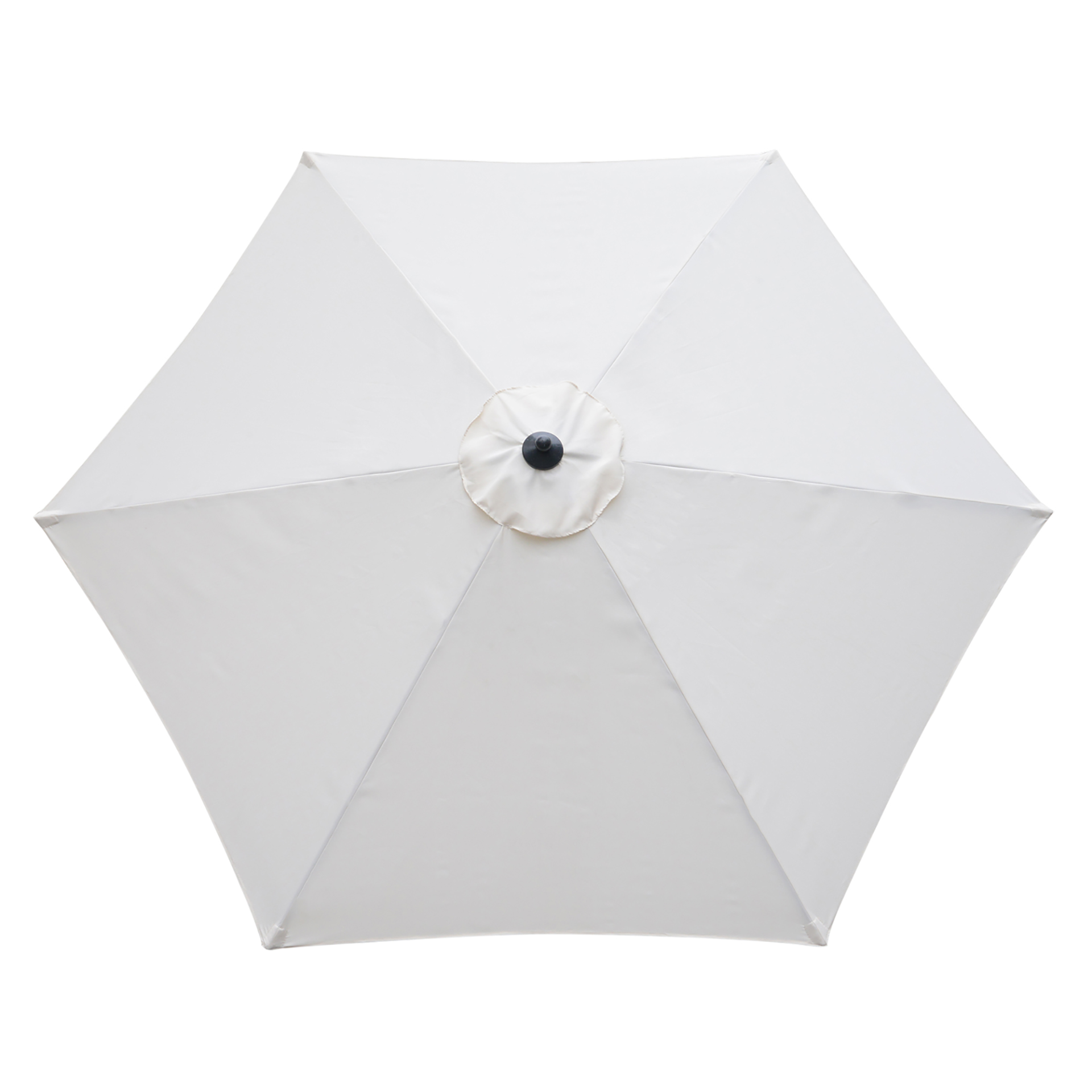 Outsunny 2.8m Patio Parasols Umbrellas Outdoor 6 Ribs Sunshade Canopy Manual Push Garden Backyard Furniture, Off-White