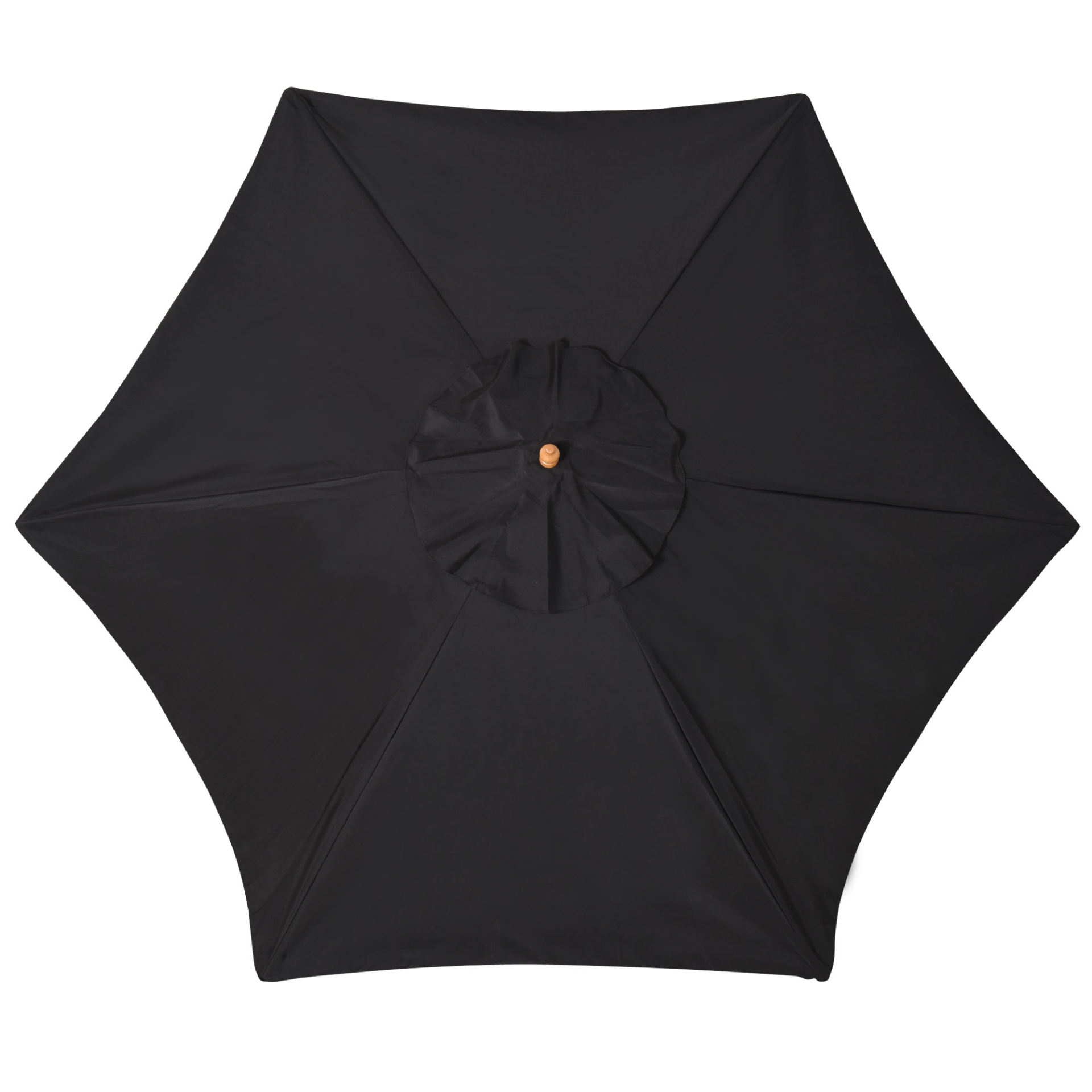 Outsunny 2.5m Wood Garden Parasol Sun Shade Patio Outdoor Wooden Umbrella Canopy Black