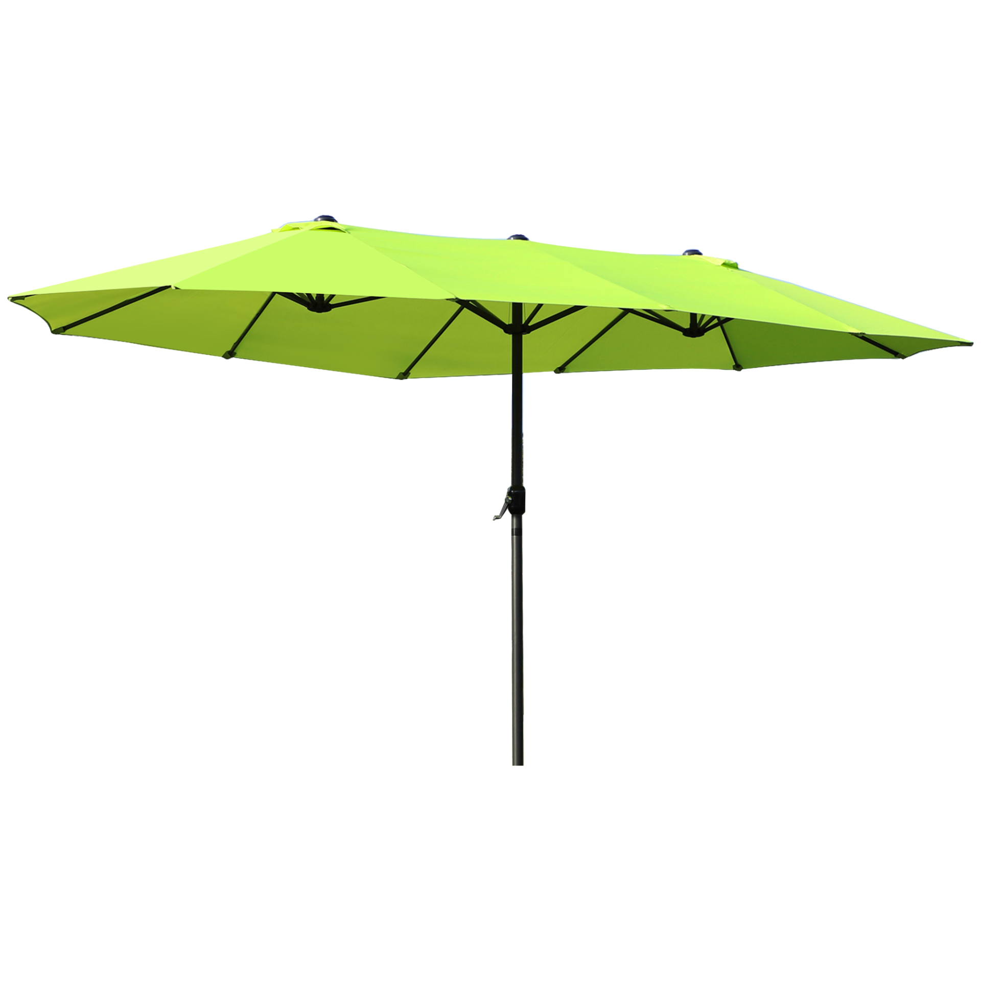 Outsunny 4.6m Garden Parasol Double-Sided Sun Umbrella Patio Market Shelter Canopy Shade Outdoor Green - NO BASE
