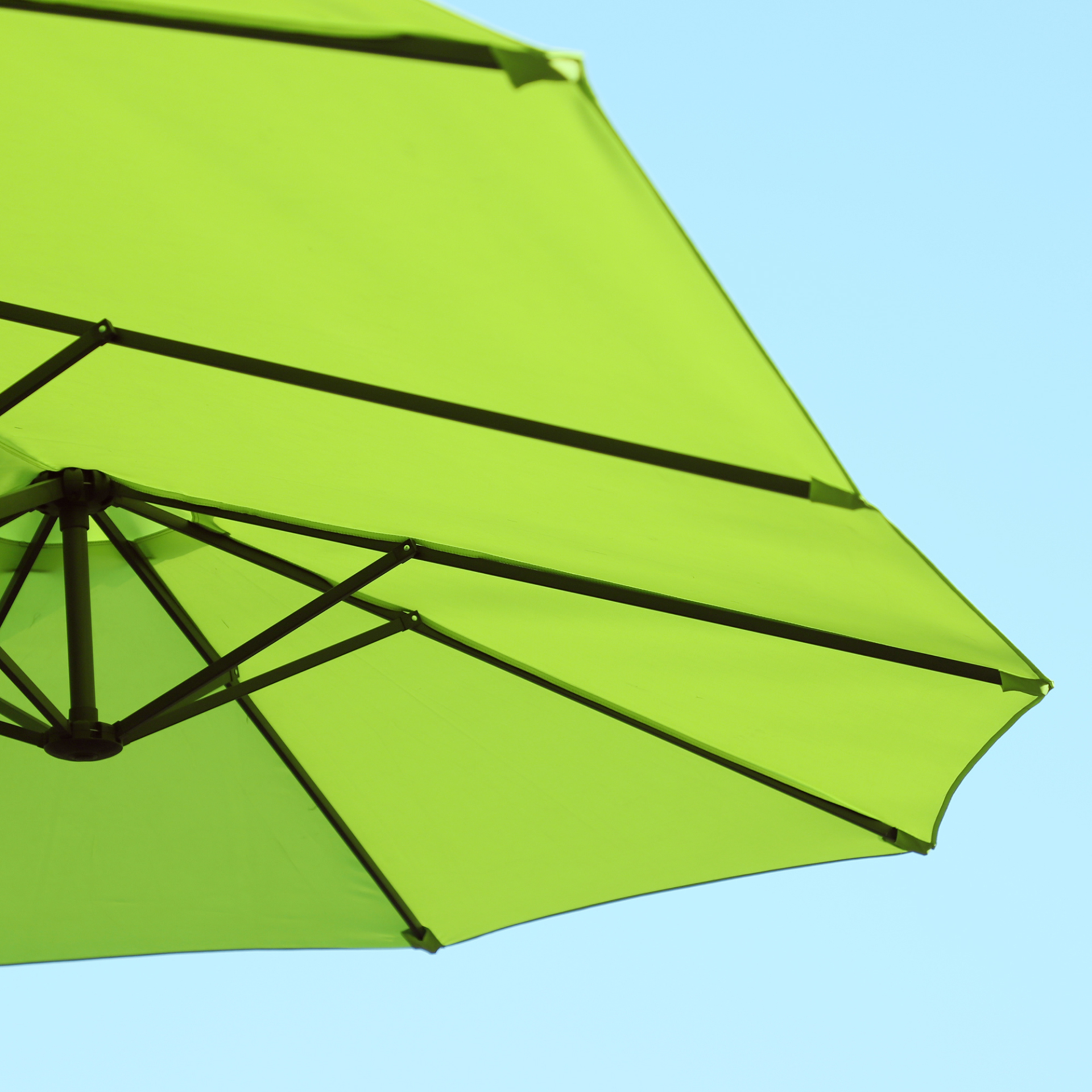 Outsunny 4.6m Garden Parasol Double-Sided Sun Umbrella Patio Market Shelter Canopy Shade Outdoor Green - NO BASE