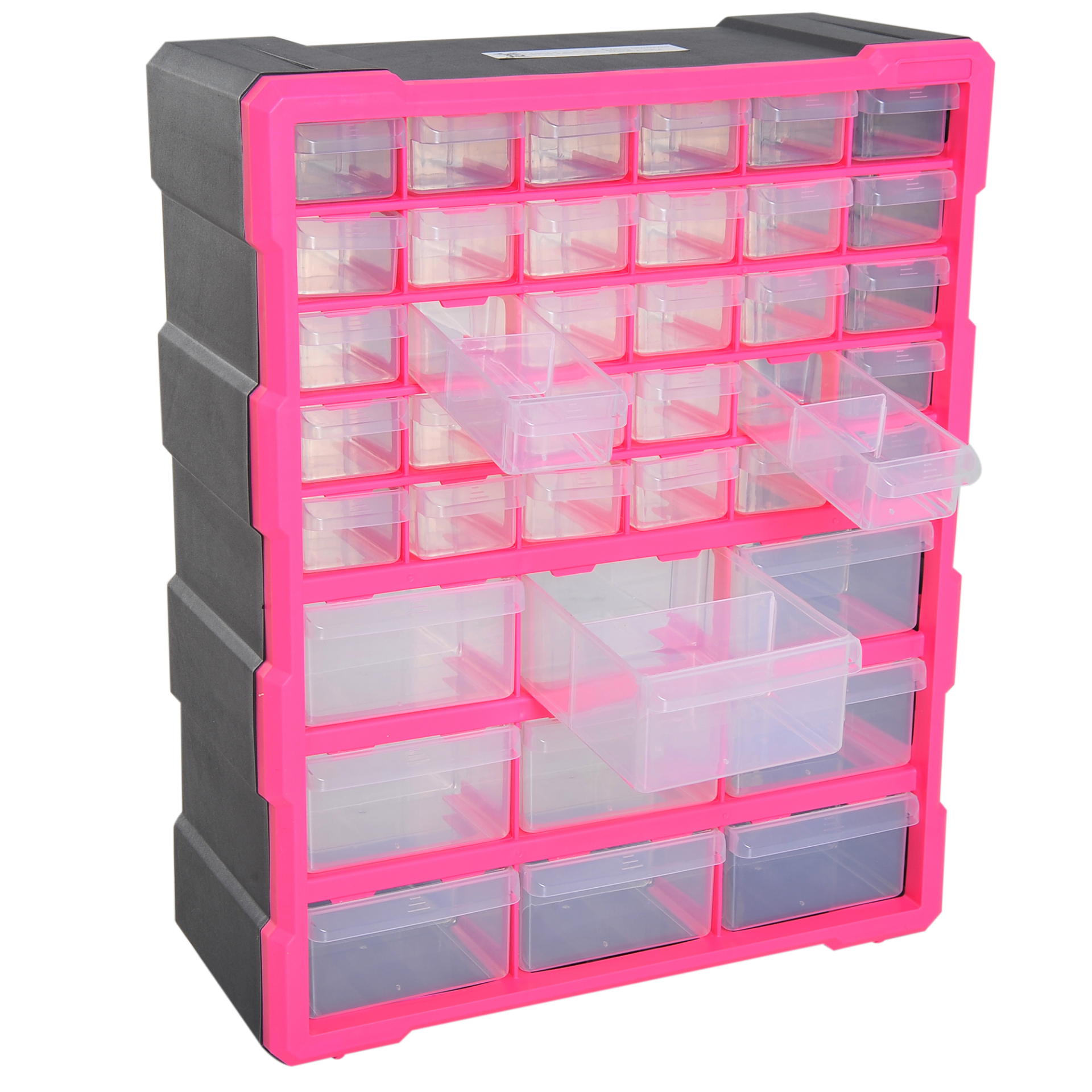 DURHAND 39 Drawers Parts Organiser Wall Mount Tools Storage Cabinet Small Nuts Bolts Garage Clear