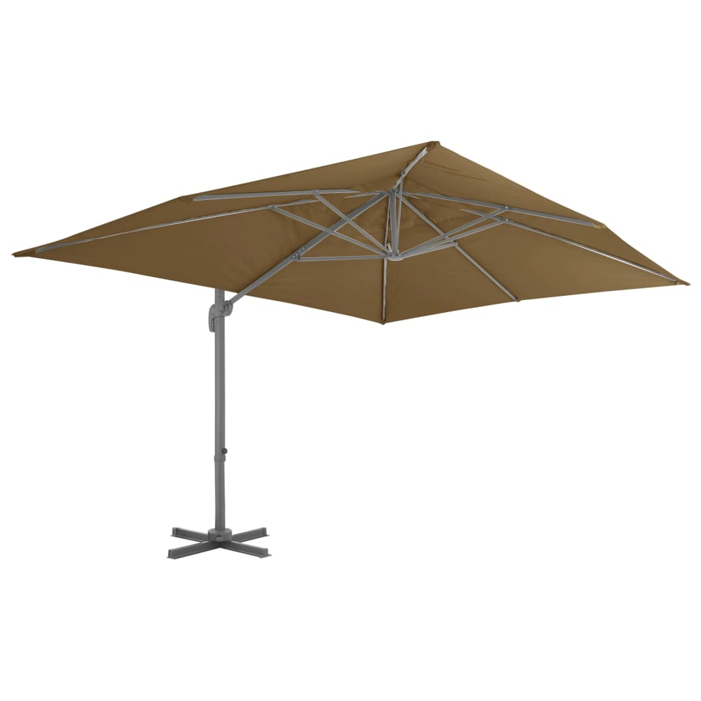 vidaXL Outdoor Umbrella with Portable Base Taupe