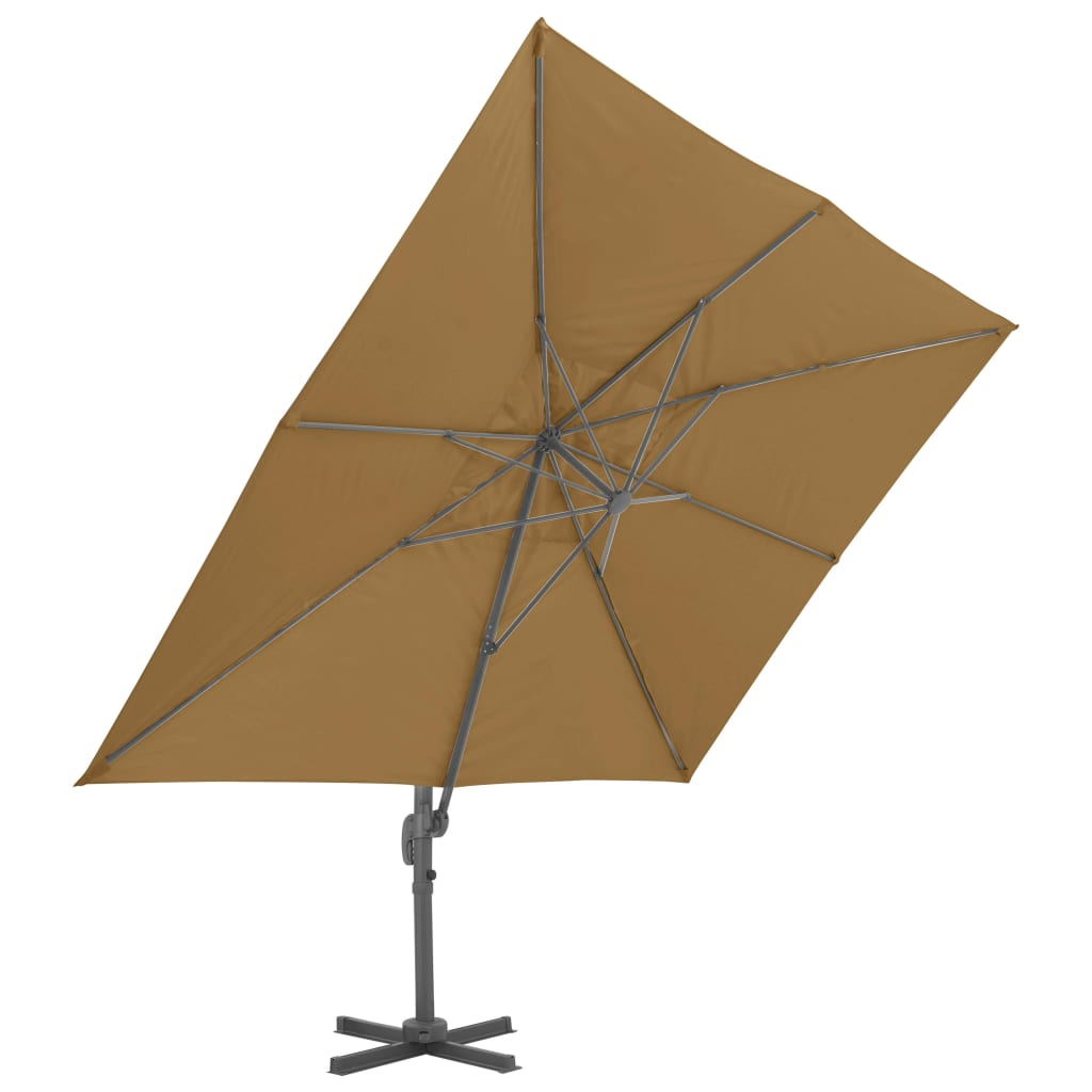 vidaXL Outdoor Umbrella with Portable Base Taupe