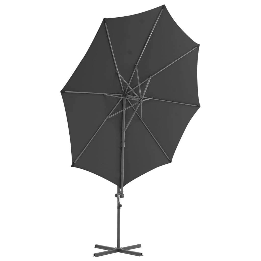 vidaXL Outdoor Umbrella with Portable Base Anthracite