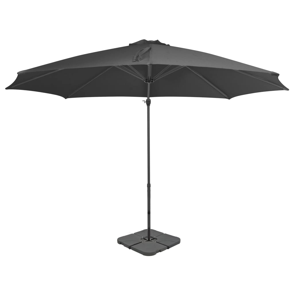 vidaXL Outdoor Umbrella with Portable Base Anthracite