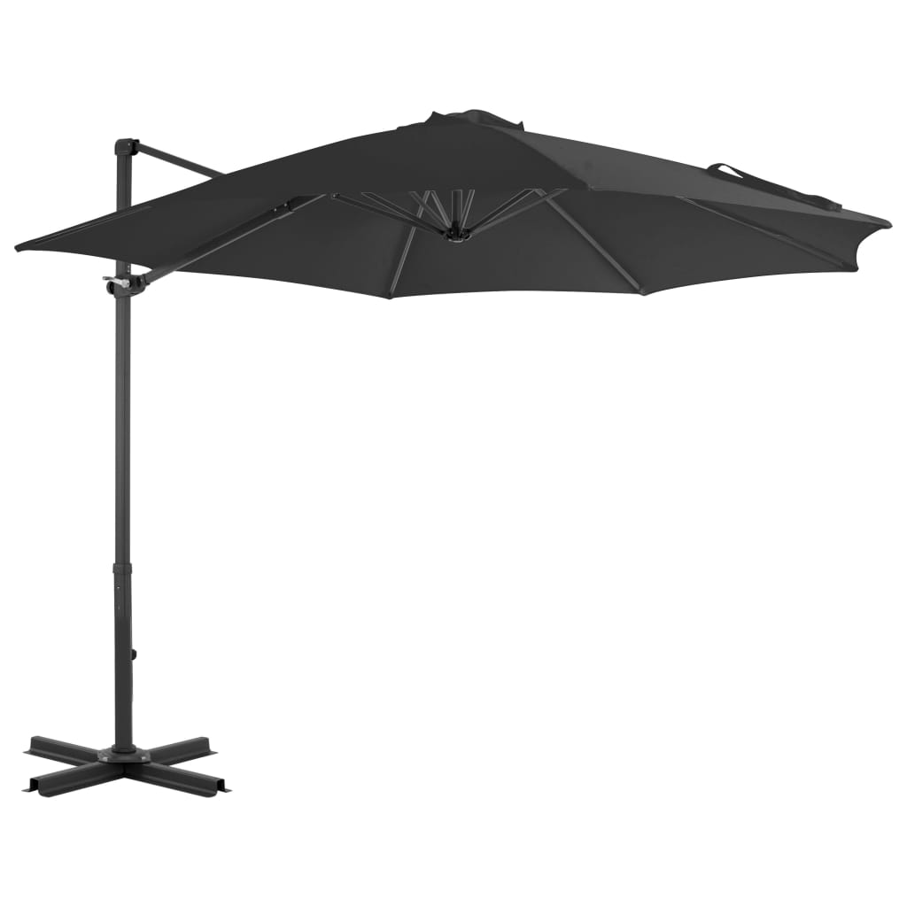 vidaXL Outdoor Umbrella with Portable Base Anthracite