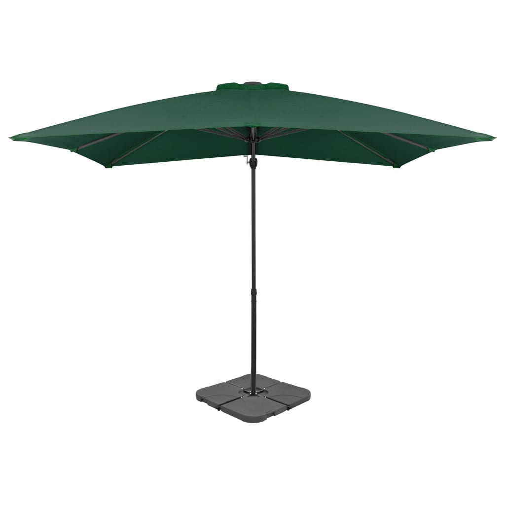 vidaXL Outdoor Umbrella with Portable Base Green