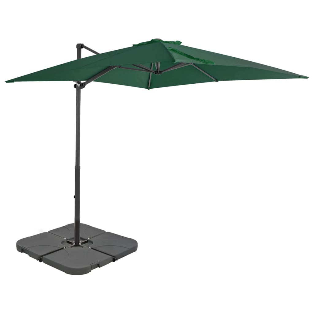 vidaXL Outdoor Umbrella with Portable Base Green