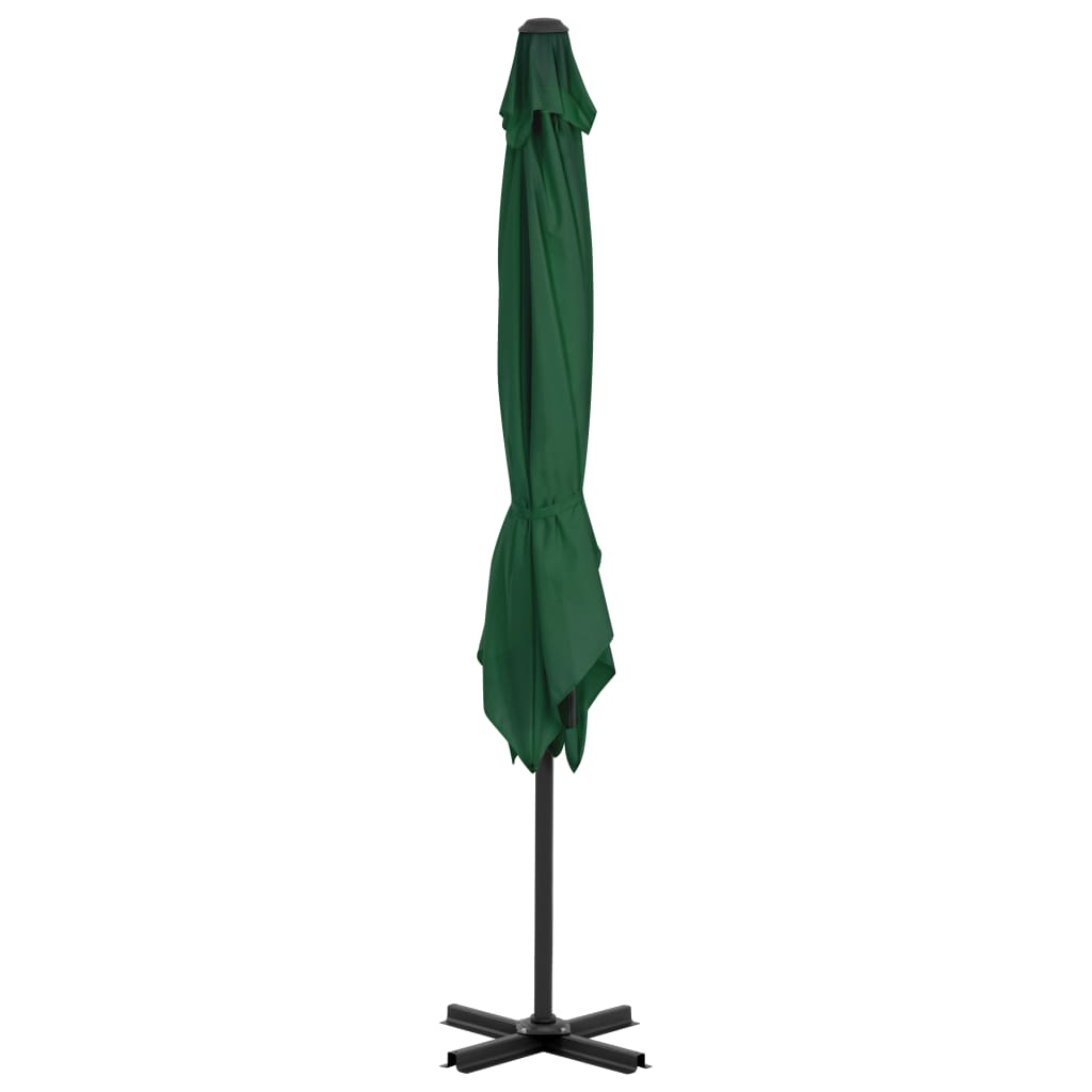 vidaXL Outdoor Umbrella with Portable Base Green