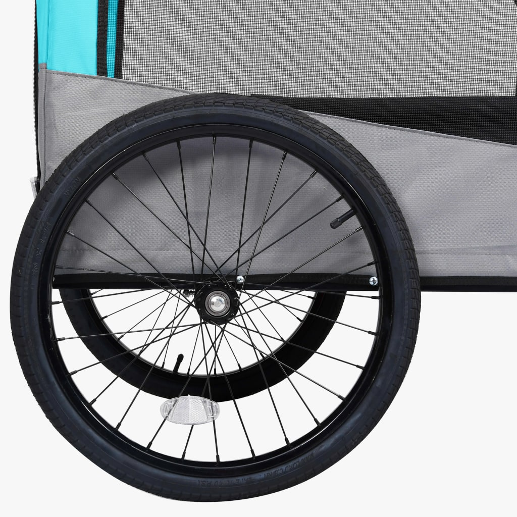 vidaXL 2-in-1 Pet Bike Trailer & Jogging Stroller Blue and Grey