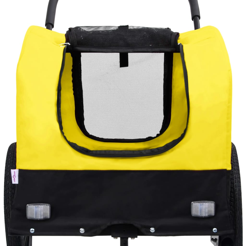 vidaXL 2-in-1 Pet Bike Trailer & Jogging Stroller Yellow and Black