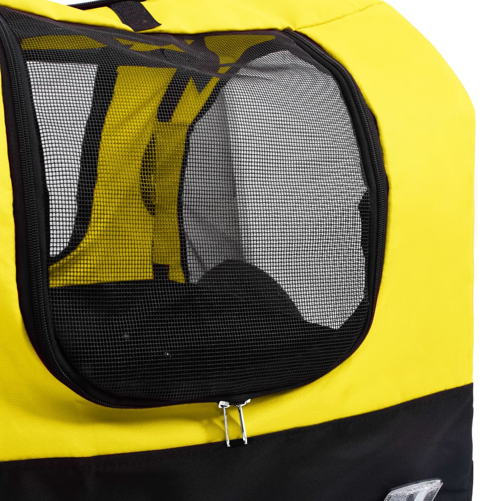 vidaXL 2-in-1 Pet Bike Trailer & Jogging Stroller Yellow and Black