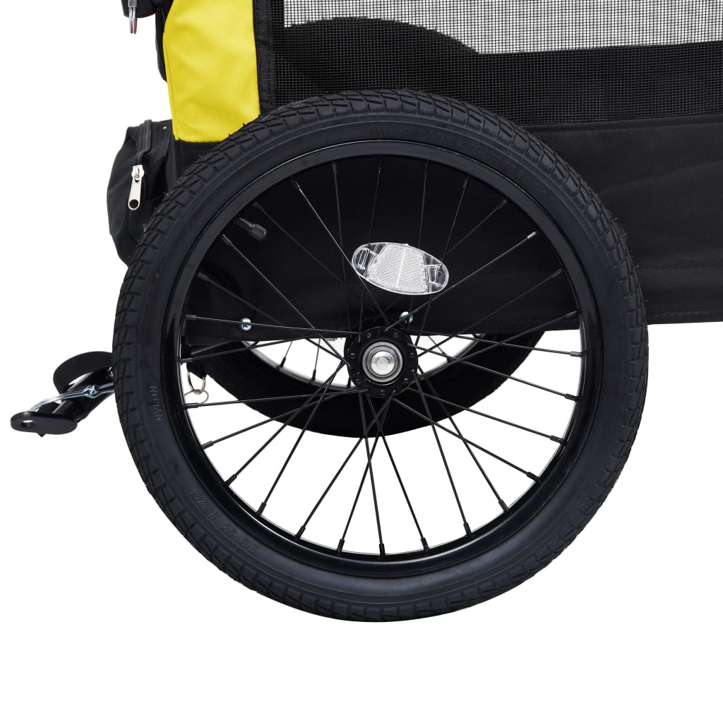 vidaXL 2-in-1 Pet Bike Trailer & Jogging Stroller Yellow and Black