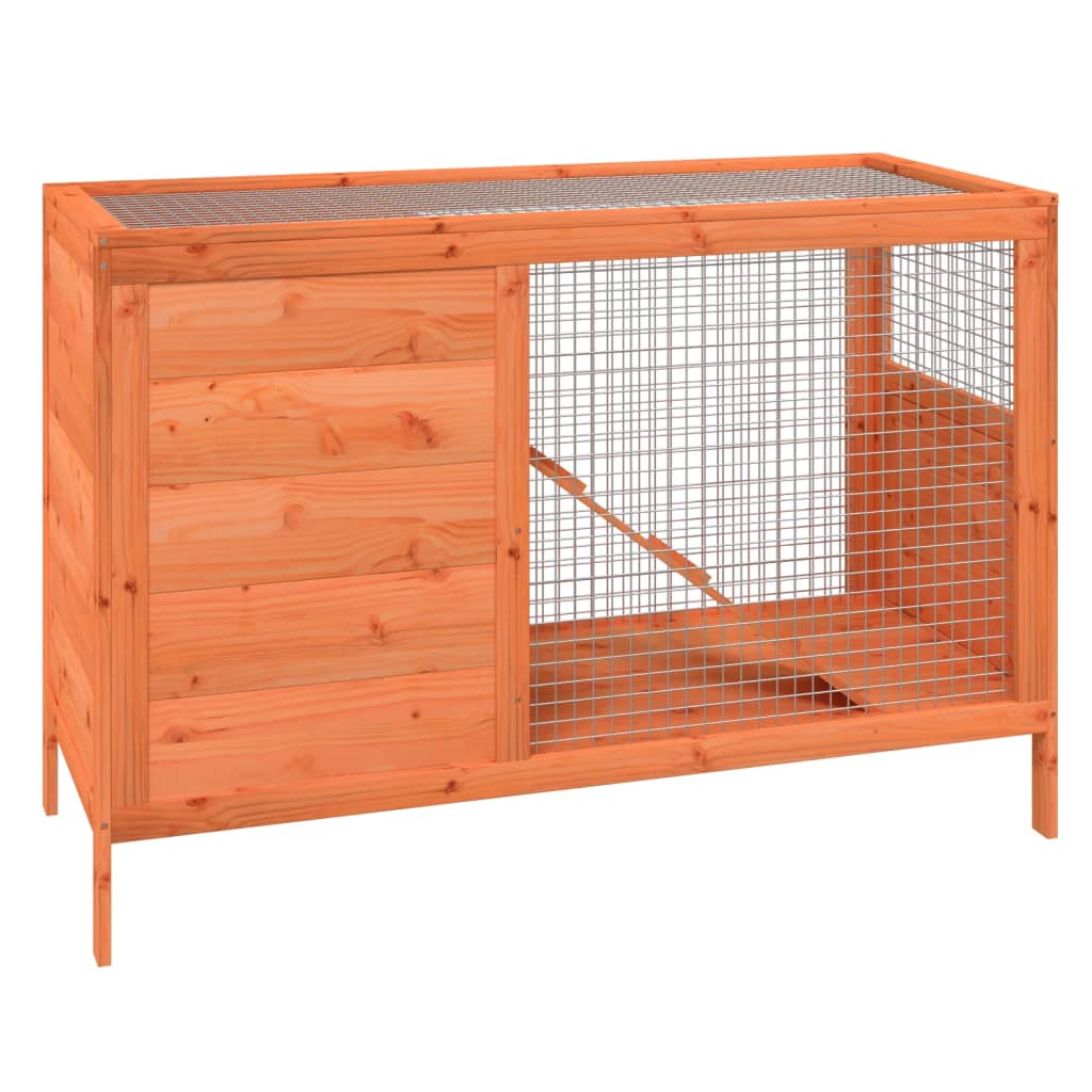 vidaXL Rabbit Hutch Brown 103x44x69.5 cm Solid Wood Pine