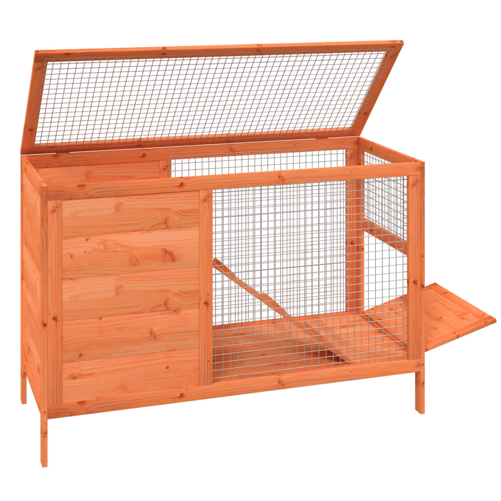 vidaXL Rabbit Hutch Brown 103x44x69.5 cm Solid Wood Pine