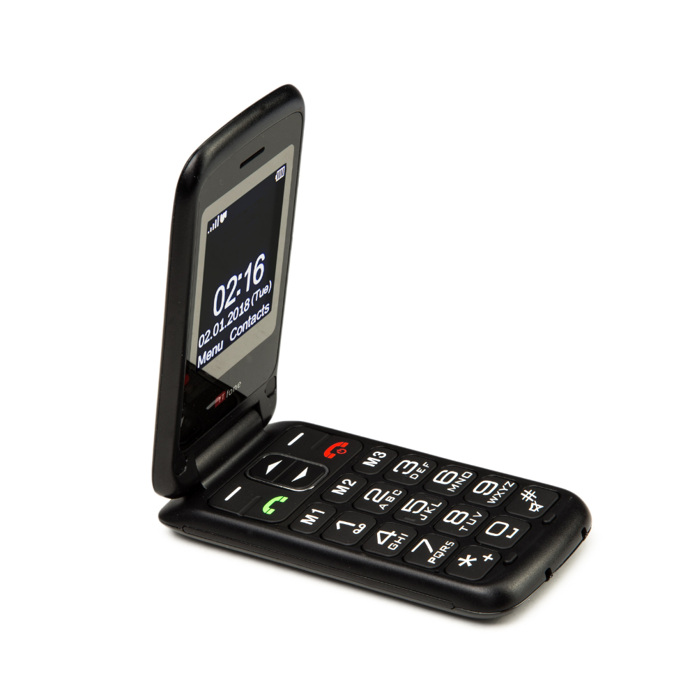 TTfone Nova TT650 Black Big Button Flip Mobile with Giff Gaff SIM Network