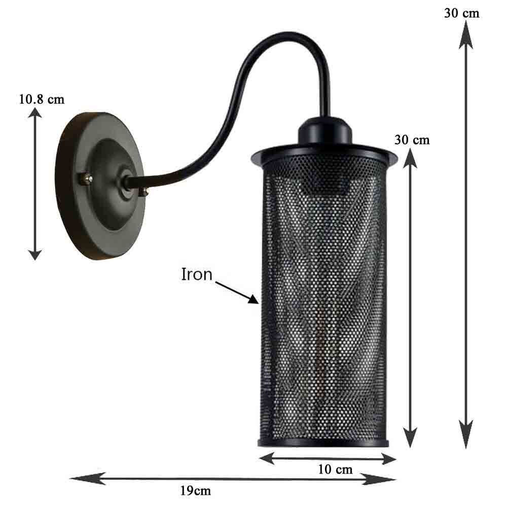 LEDSone industrial Vintage Rustic Wall Sconces Wire Cage Black Industrial Wall Light Lampshade~2900