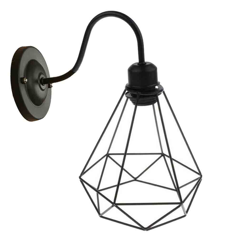 LEDSone industrial Vintage Rustic Wall Sconces Wire Cage Black Industrial Wall Light Lampshade~2900