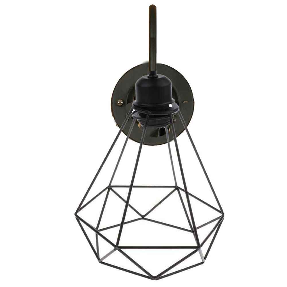 LEDSone industrial Vintage Rustic Wall Sconces Wire Cage Black Industrial Wall Light Lampshade~2900