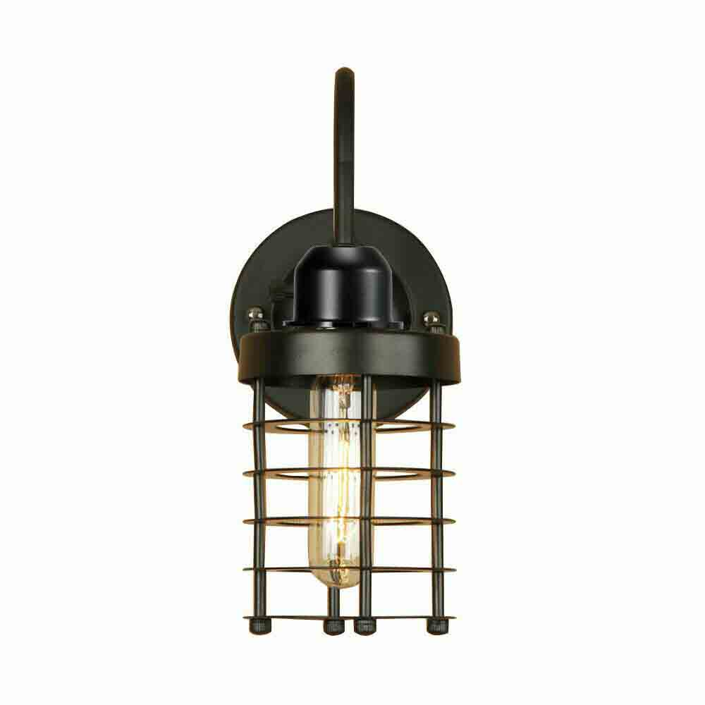 LEDSone industrial Vintage Rustic Wall Sconces Wire Cage Black Industrial Wall Light Lampshade~2900