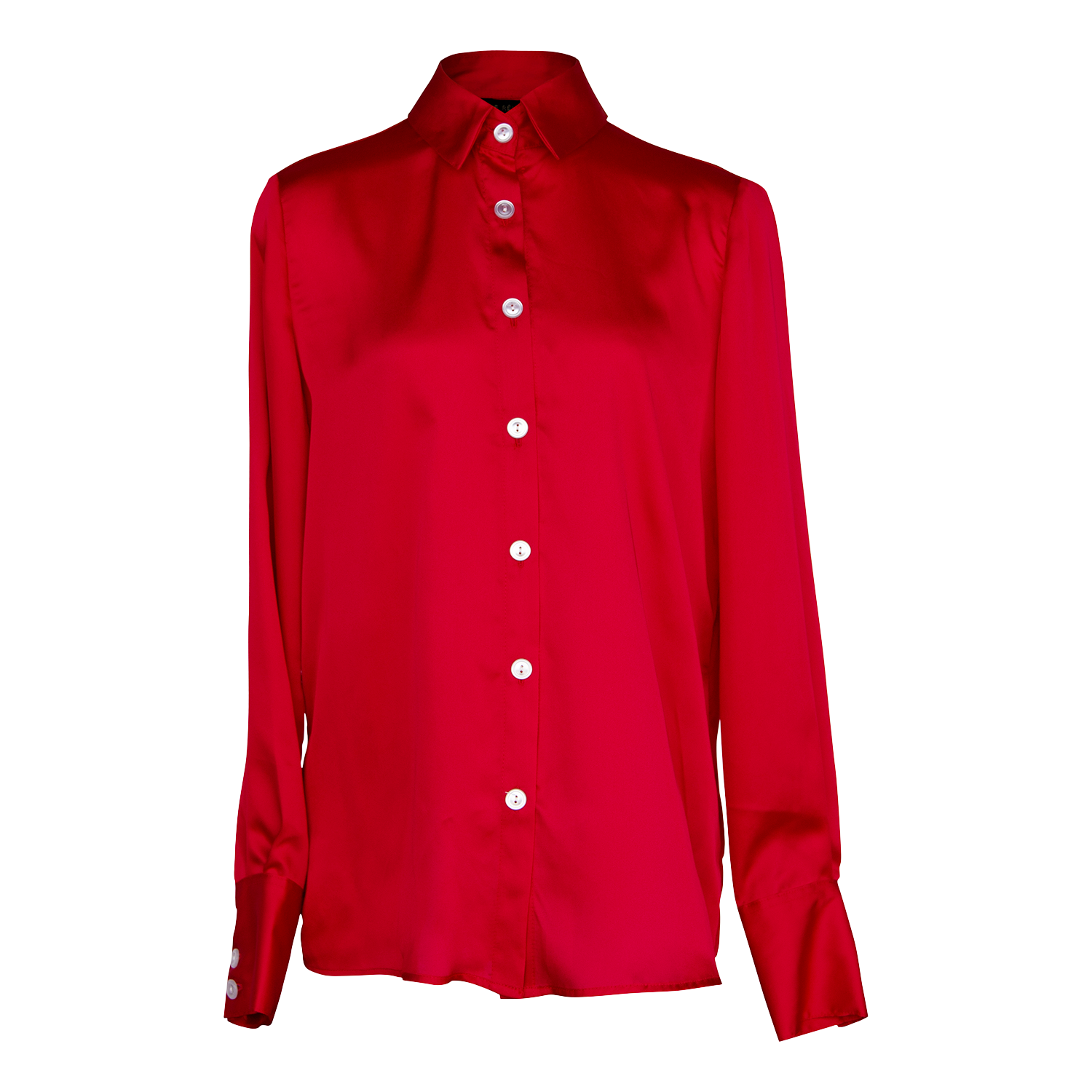 Luxe Silk Blouse in Red