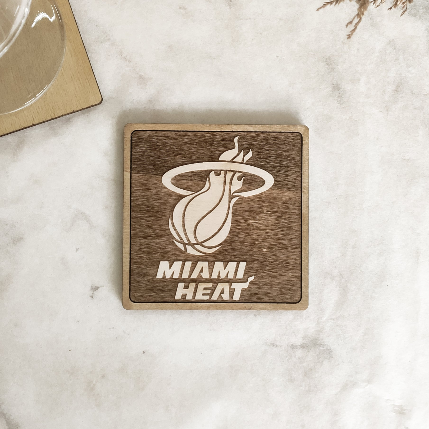 Set of 6 NBA Wooden Coasters - Handmade Gift - Housewarming - Wood Kitchenware