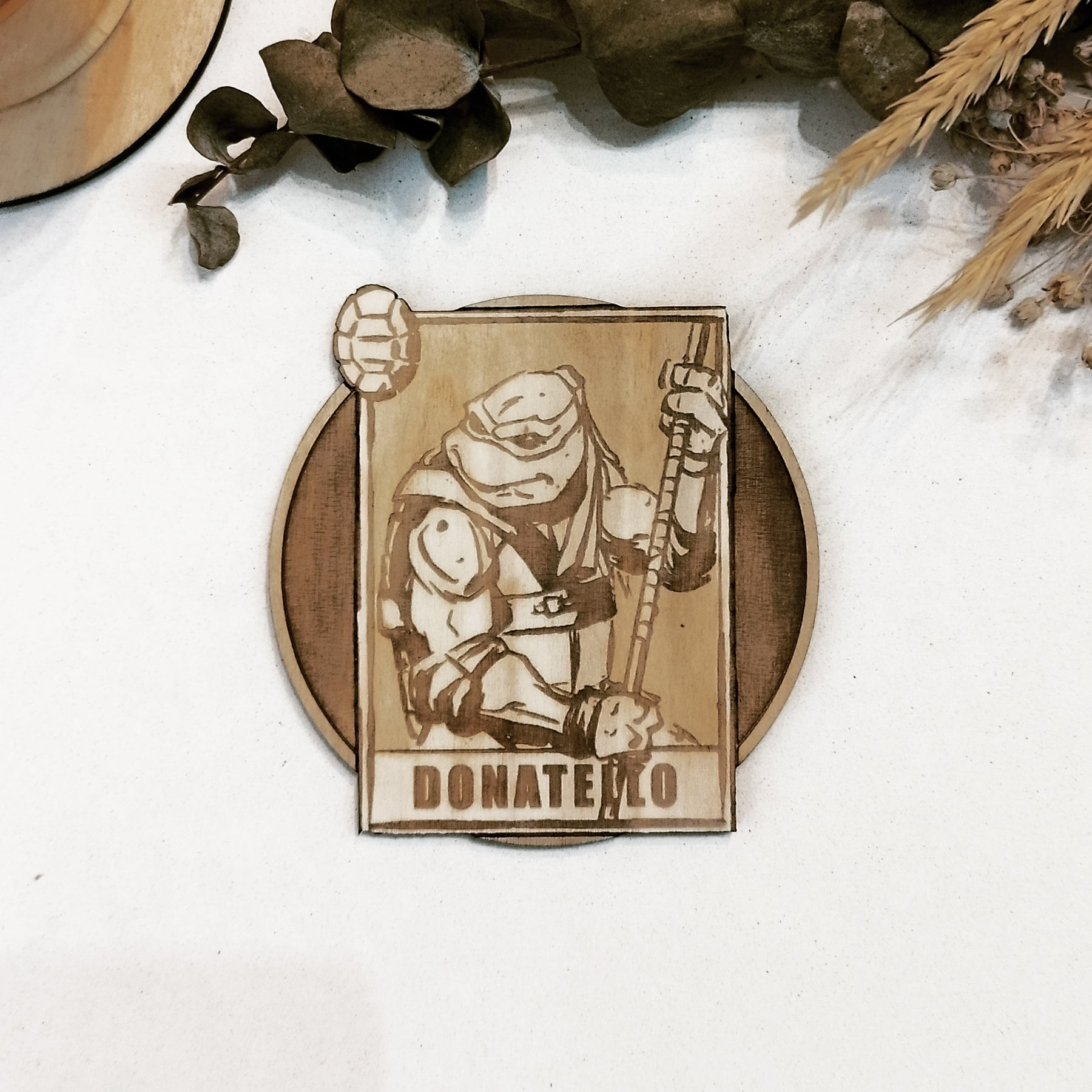 Set of 6 Teenage Mutant Ninja Turtles Wooden Coasters - Handmade Gift - Housewarming - Wood Kitchenware