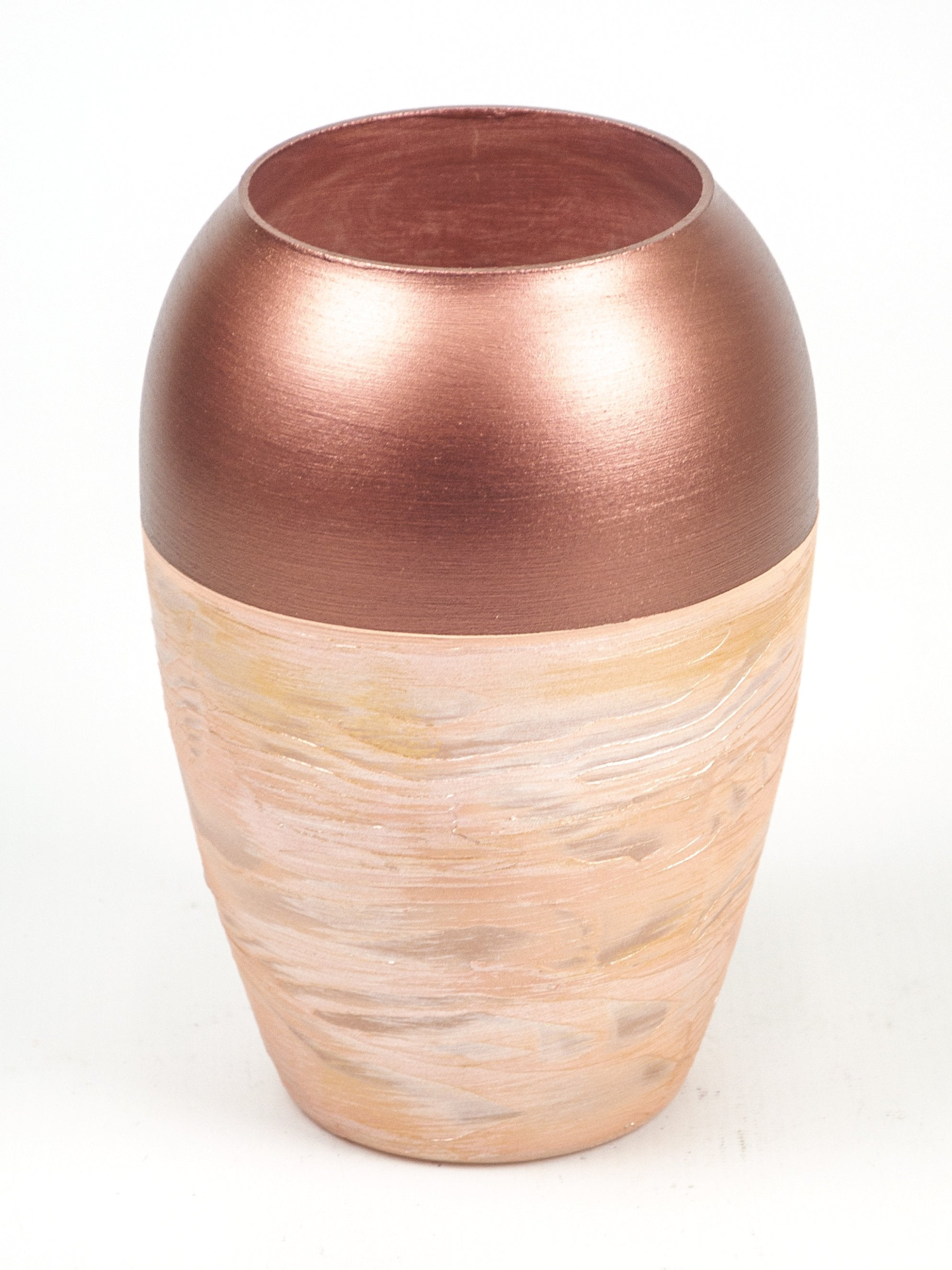 Handpainted Glass Copper Art Bud Vase | Interior Design Home Room Decor | Table vase 8 inch | 9381/200/sh177