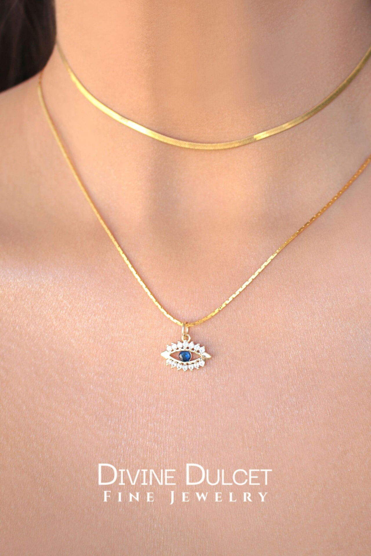 24K Mini Evil Eye Necklace