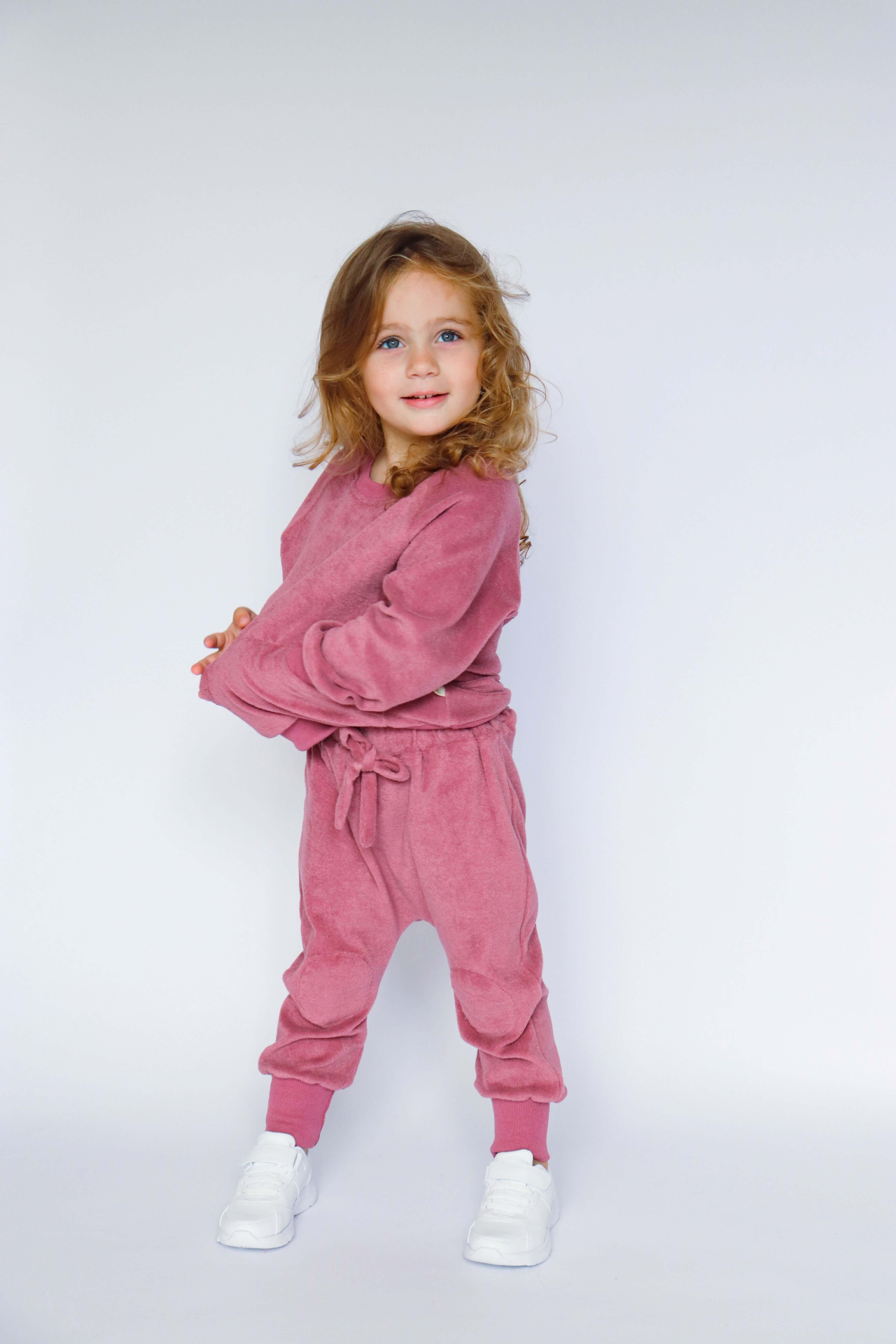 Dusty Rose Toweling Cotton Tracksuit
