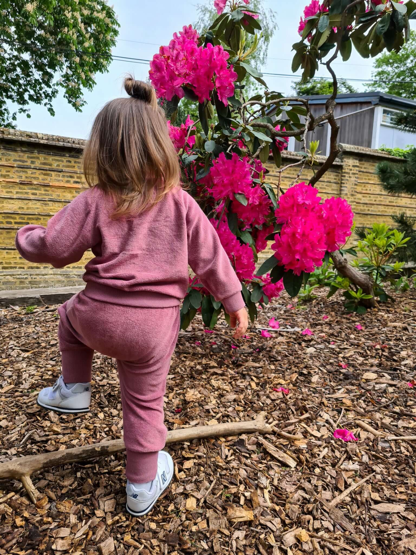 Dusty Rose Toweling Cotton Tracksuit