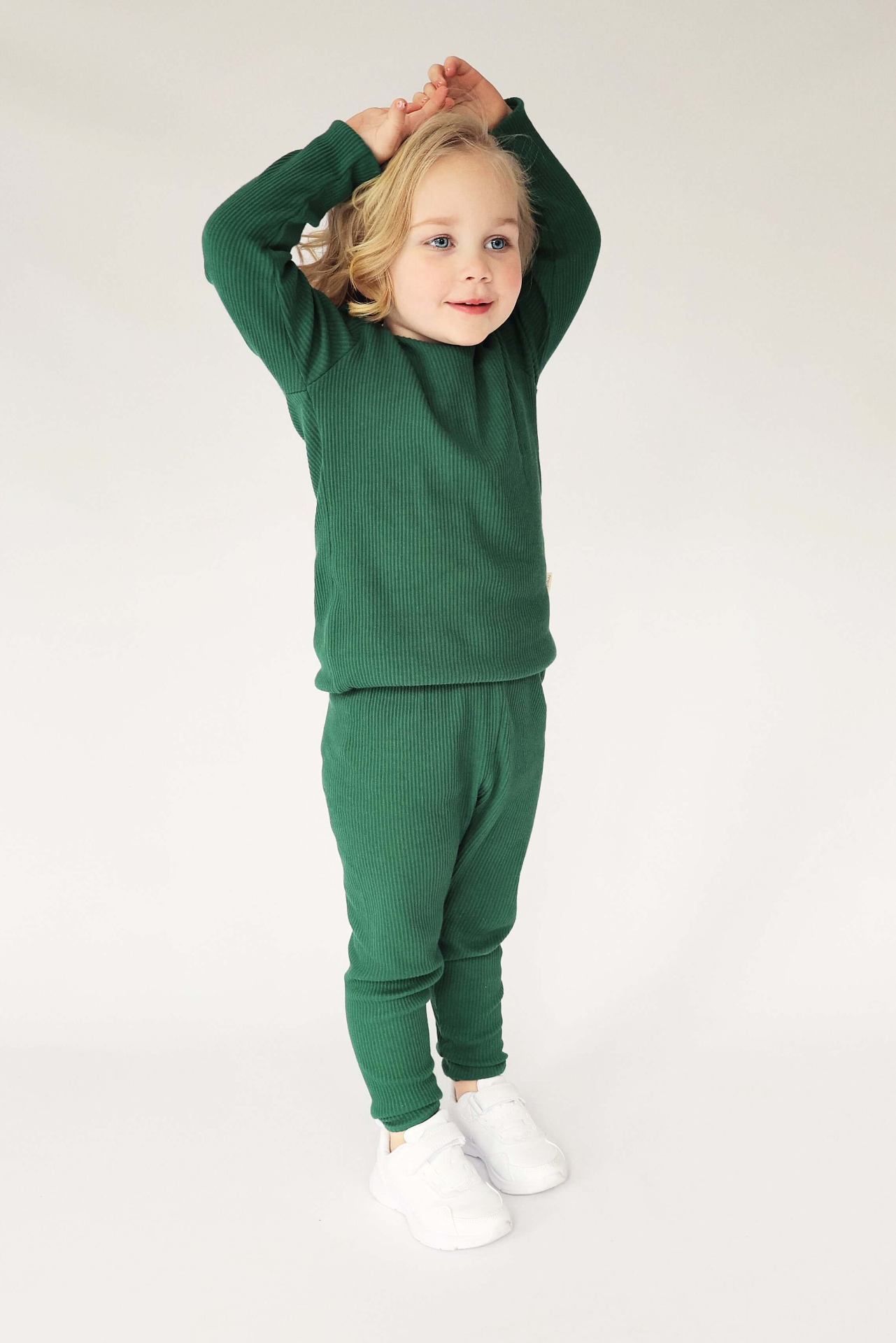 Forest Green Ribbed Lounge Set Unisex Pyjama