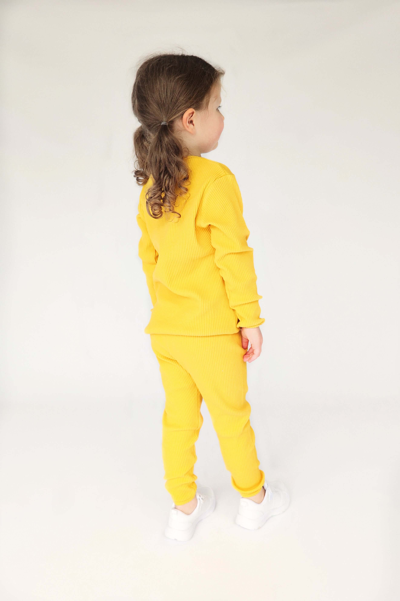 Mustard Ribbed Lounge Set Unisex Pyjama 2 Piece