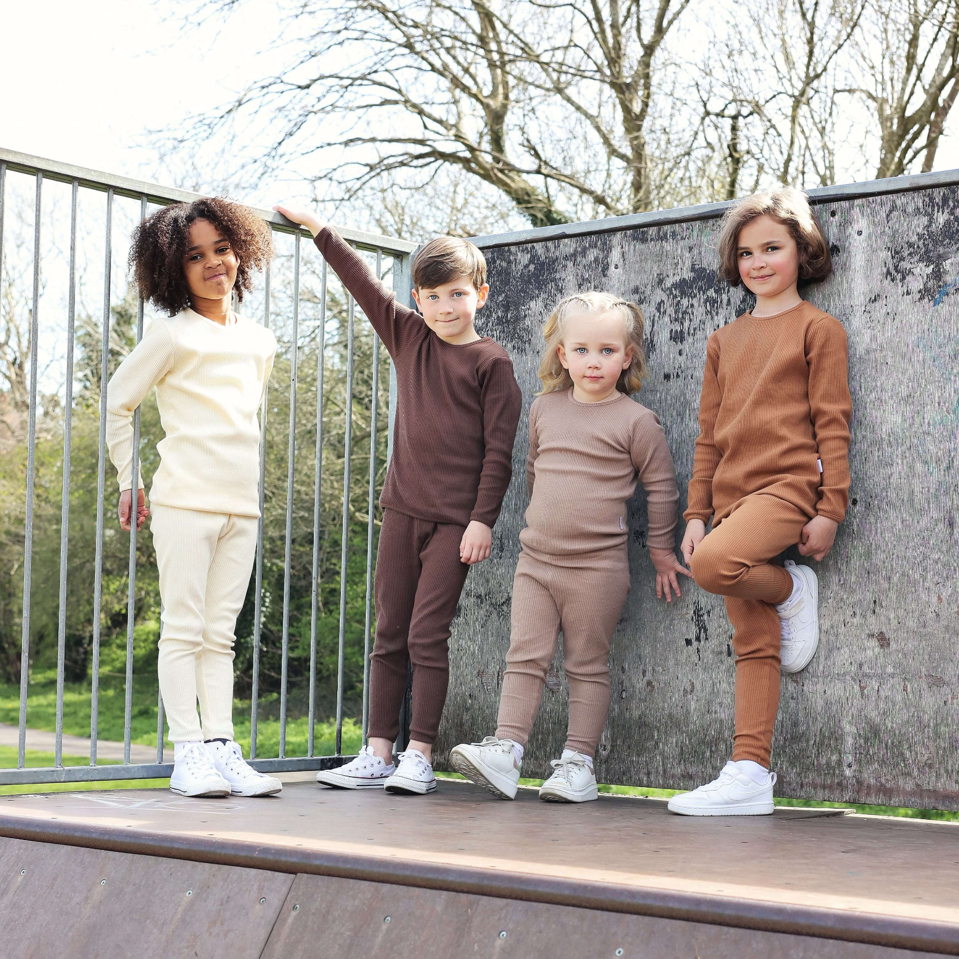 Biscuit Kids Ribbed Lounge Set Unisex Pyjama