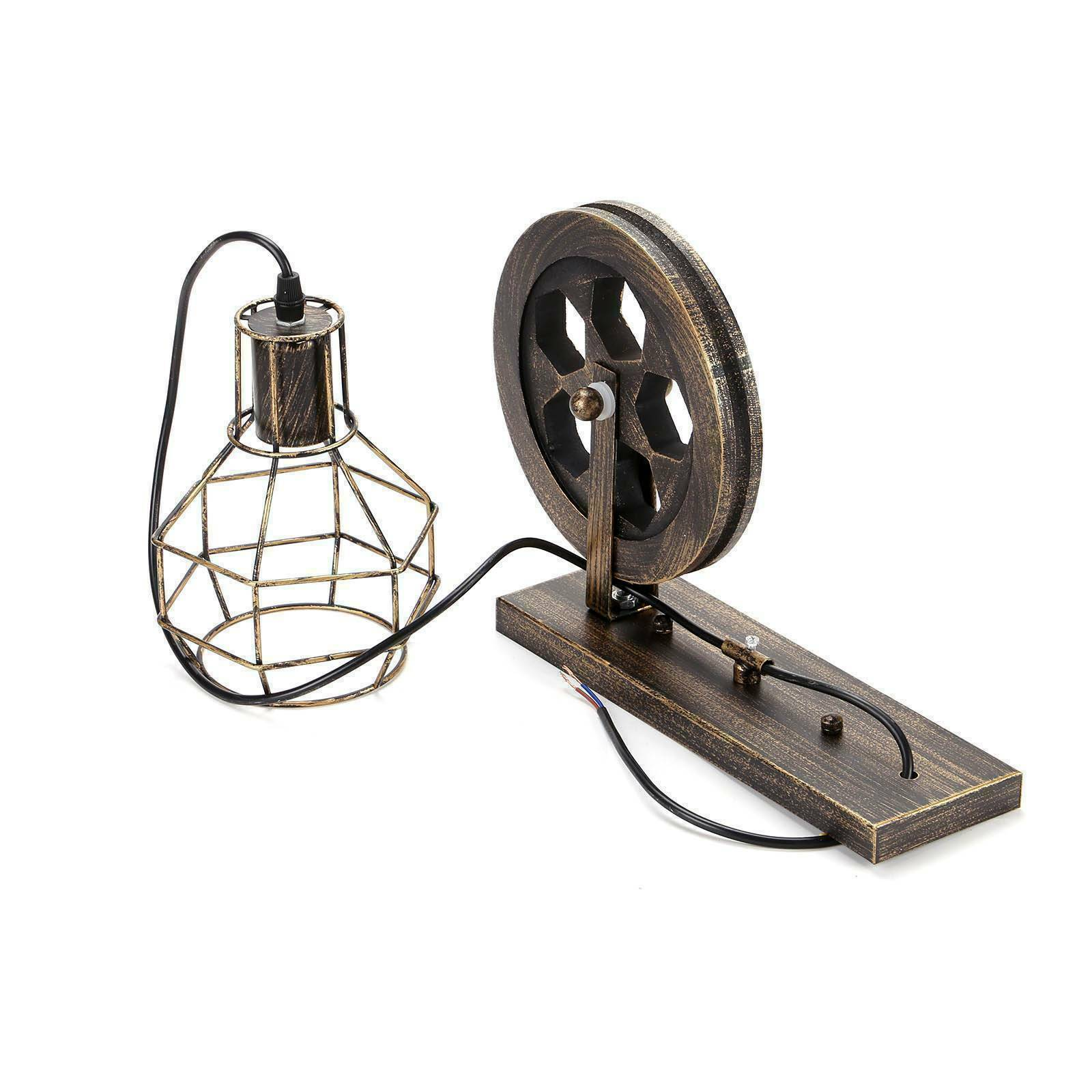 Wall Lamp Retro Wheel Light Rustic Vintage Pipe Industrial Steampunk Lighting~2231