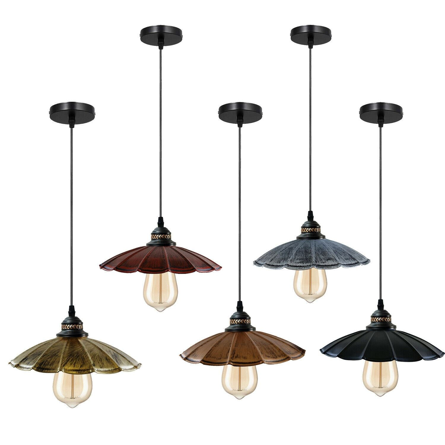 Industrial Vintage Retro Hanging Pendant Lighting for Kitchen Island, Cage Hanging Light Fixtures~1291