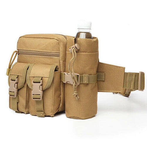 Tactical Waist Bag With Water Bottle Attachment