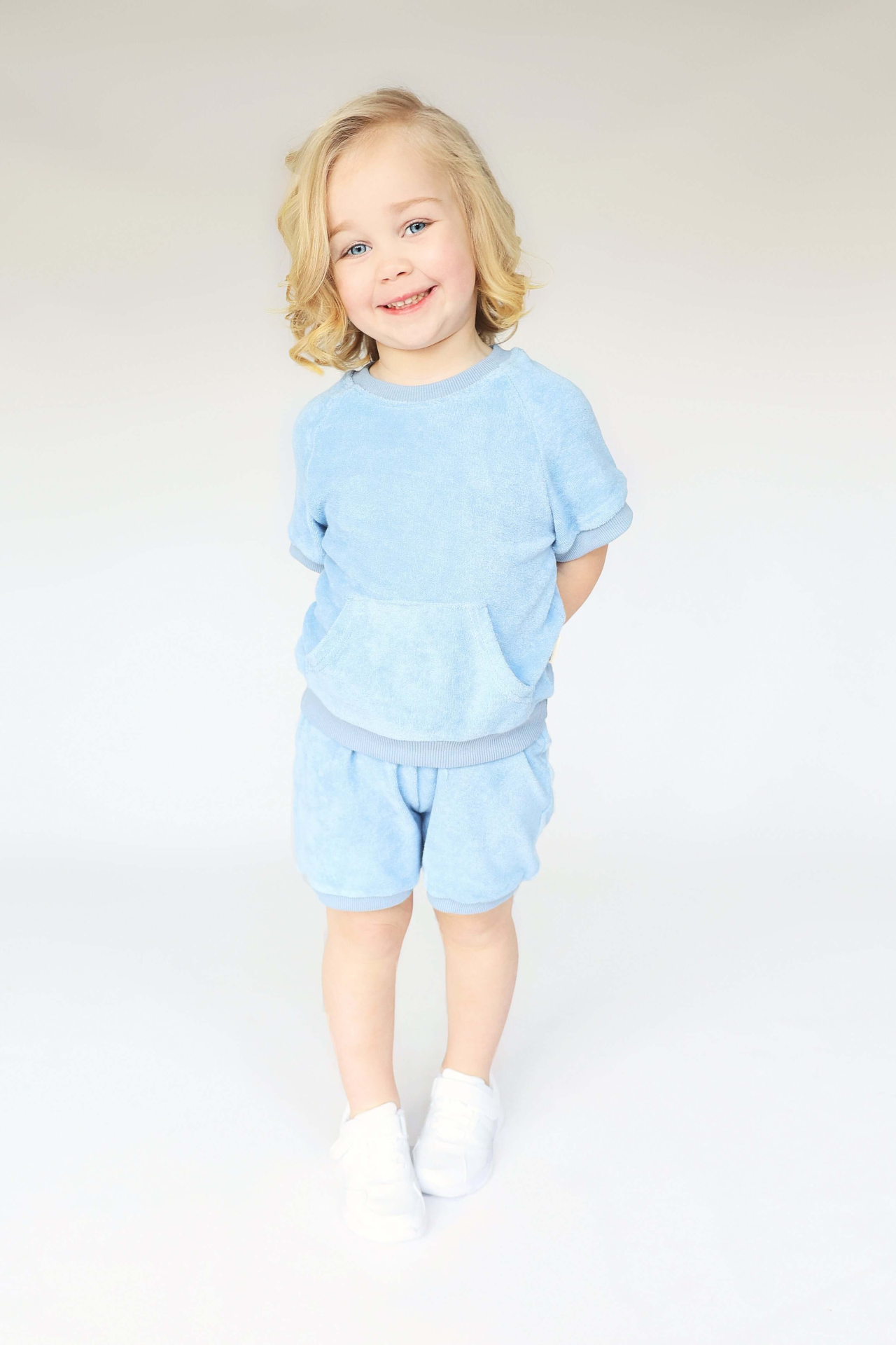 Sky Blue Towelling Cotton Summer Tracksuit Unisex