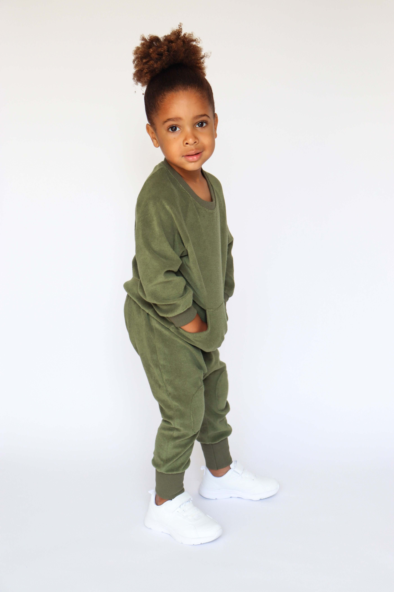 Khaki Towelling Cotton Tracksuit Unisex