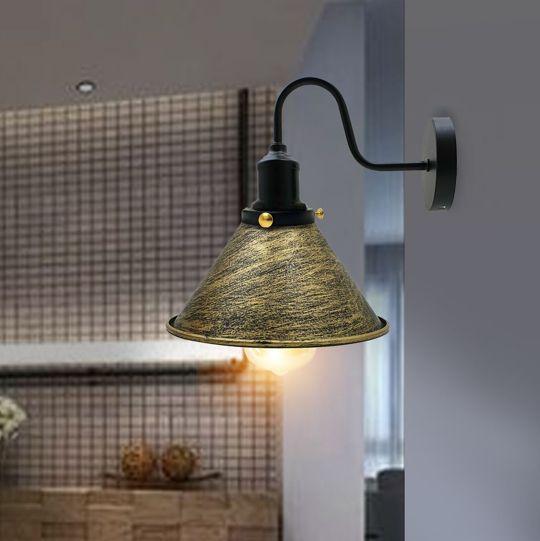 Industrial Metal Wall Light Fitting Vintage Cone shape Wall Sconce~3388