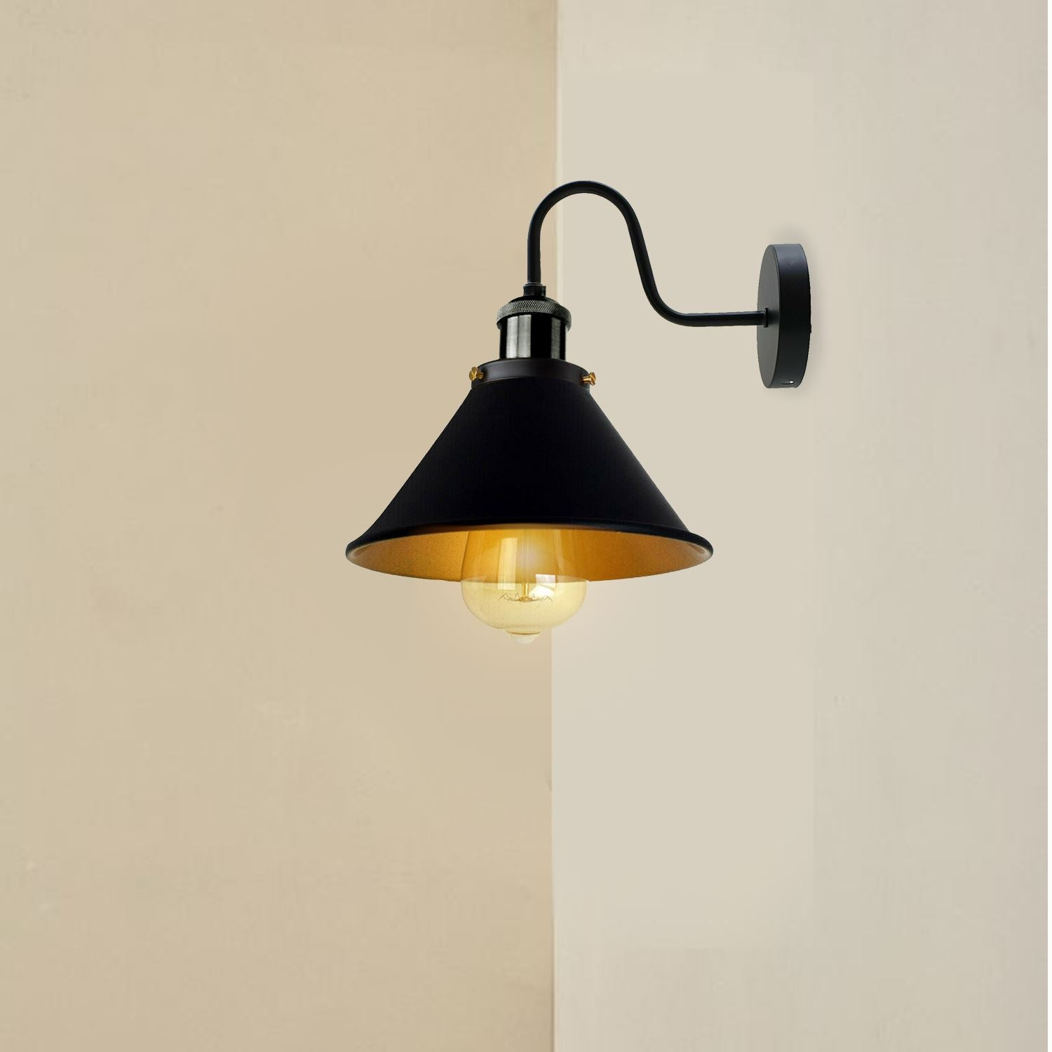 Industrial Metal Wall Light Fitting Vintage Cone shape Wall Sconce~3388