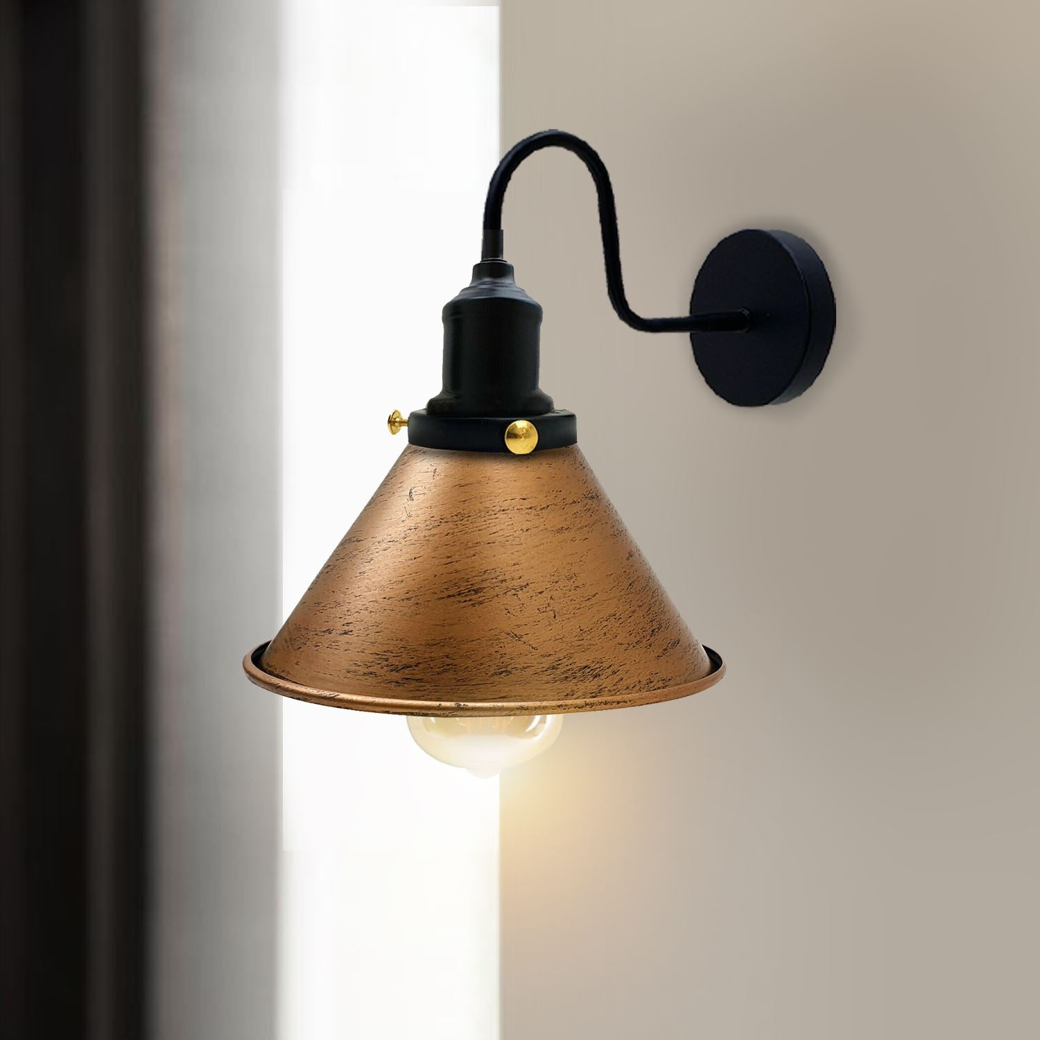 Industrial Metal Wall Light Fitting Vintage Cone shape Wall Sconce~3388