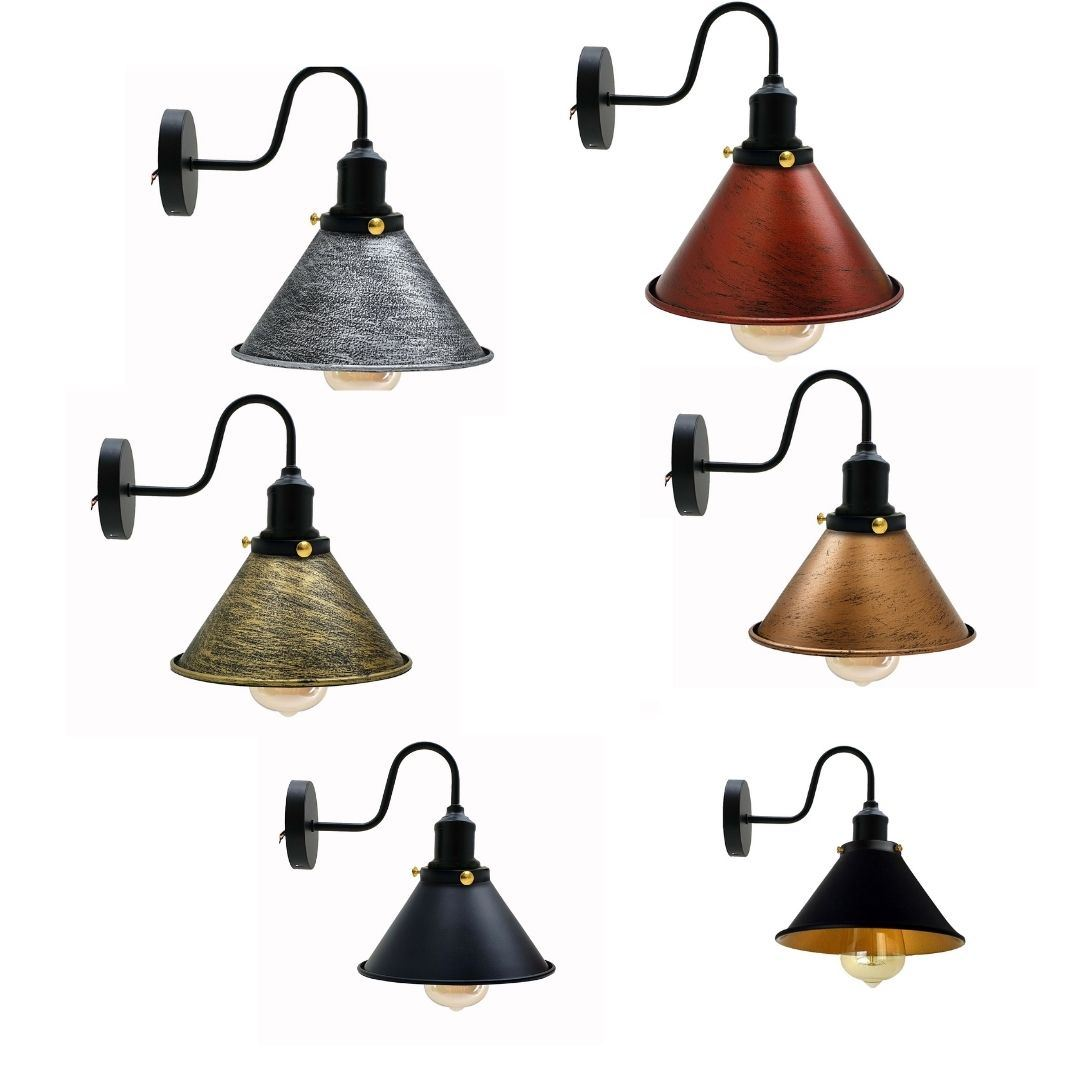 Industrial Metal Wall Light Fitting Vintage Cone shape Wall Sconce~3388