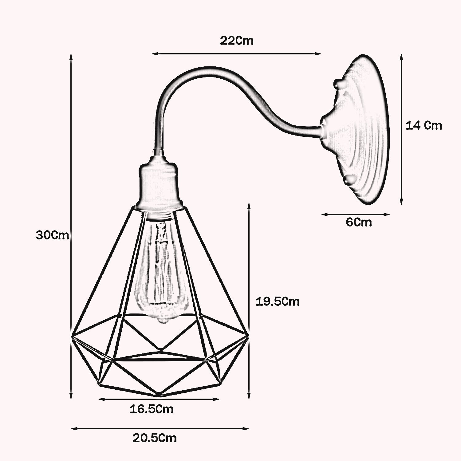 Modern Industrial  Vintage Indoor Brushed Copper colour Wall Light Lamp Fitting Fixture E27 Holder UK~3674