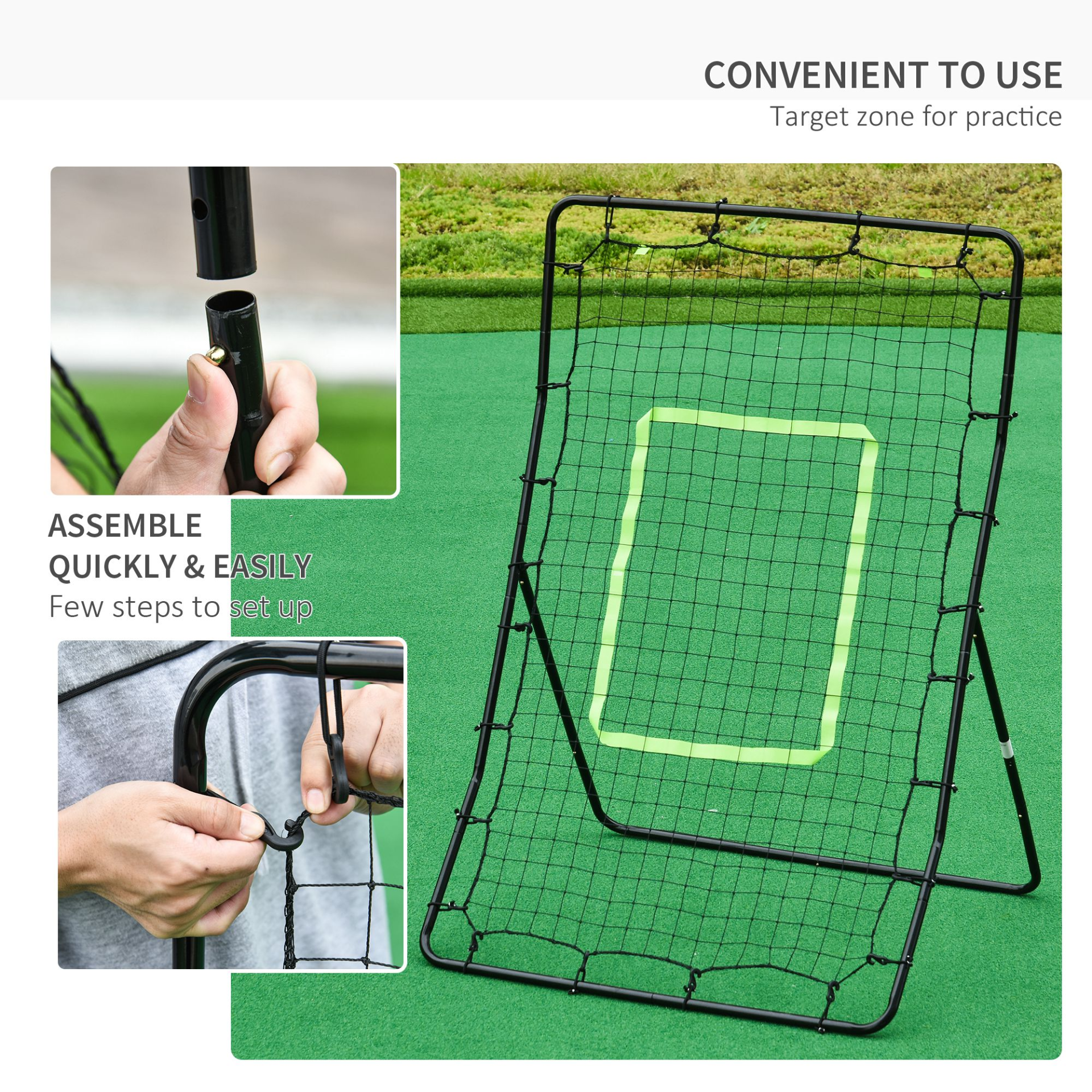 HOMCOM Rebounder Net Playback Game Spot Target Ball Rebounders Training Equipment Play Teaching