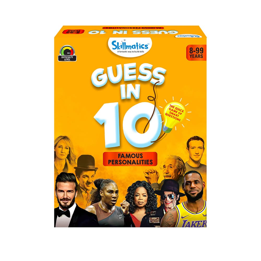 Guess in 10 Famous Personalities - Family Game Night General Knowledge Card Game of Smart Questions for Kids